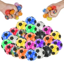 20 Pack Mini Stress Balls Set Fidget Toys for Adults, Colorful Soccer Squishy...
