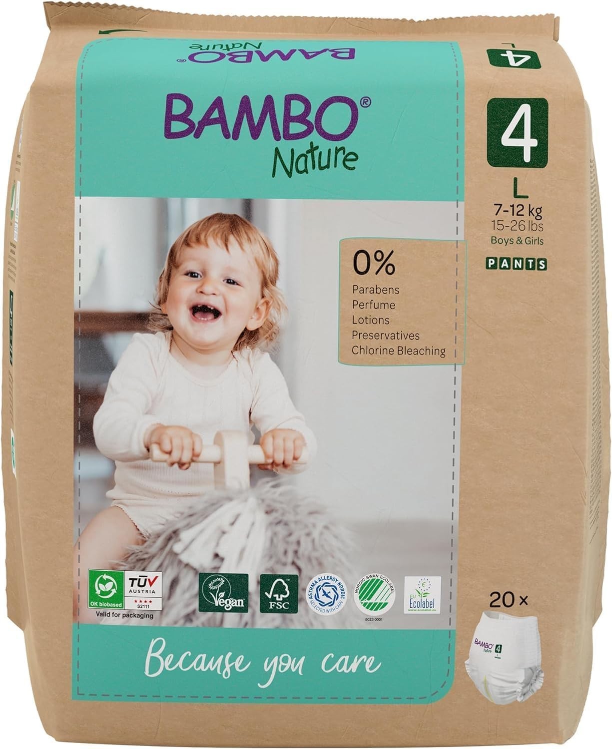 Bambo Nature Training Pants, Size 4 (7-12kg), Pack of 20