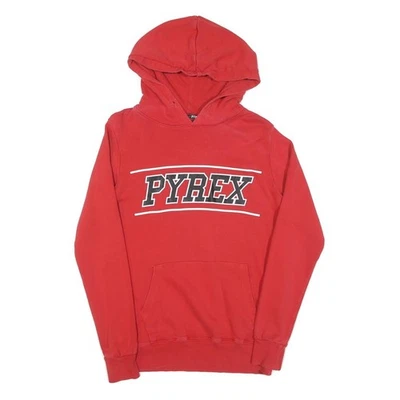 Haut De Sweat À Capuche Pyrex Rouge Pour Homme XS En Coton Casual Streetwear - Photo 1/4