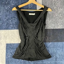 Christian Dior Black Ruched Sleeveless V-Neck...