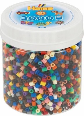 Malte Haaning Plastic A/S Hama  Bügelperlen Dose Volltonmix 3.000 Perlen.