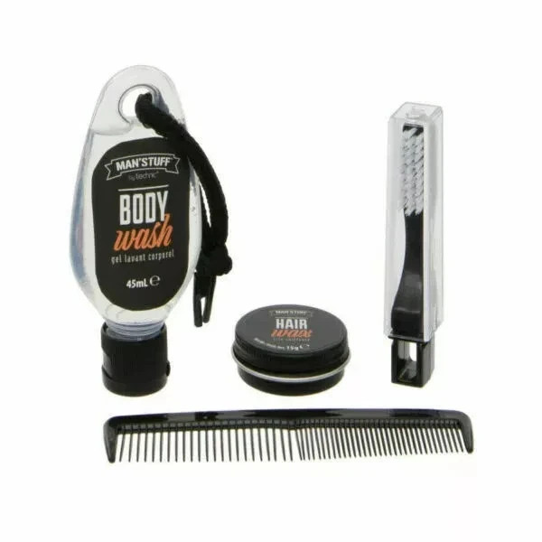 Man' Stuff Toiletry Set - Locker Room - Body Wash Hair Wax & Comb Gift
