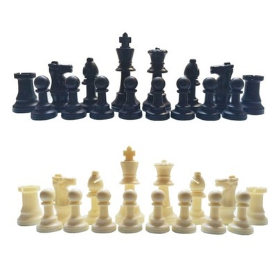 32 Pcs Plastic Chess Pieces Set Tournament Chessmen International Chess Pieces