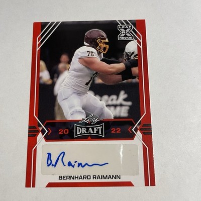 2022 Leaf Draft BA-BR1 Bernhard Raimann Red Auto Rookie Indianapolis Colts
