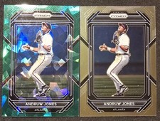 2023 Panini Prizm Andruw Jones #246 Green Cracked Ice and Base Braves HOF