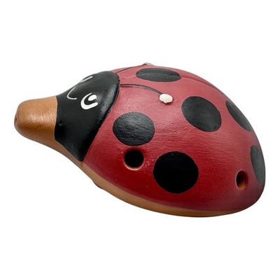 LADYBUG WHISTLE Vintage POTTERY FOLK ART Hand Made Painted Figure PERU Figurine