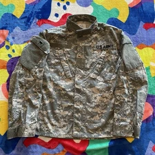 Camouflage Combat Jacket Mens Small Digital Camo Zip Up US Army Military Soldier