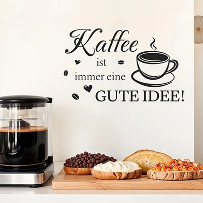 Wandtattoo Küche Kaffeetasse Kaffee ist immer eine gute Idee Wandaufkleber 59 cm