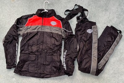 Harley Davidson Reflective Rain Suit Jacket & Pants Men's Size Small