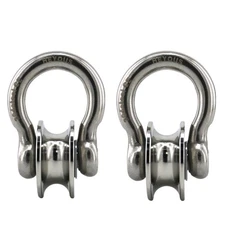 2PCS U Groove Bow Pulley Stainless Steel 304 Bearing Sheaves Roller Heavy Duty