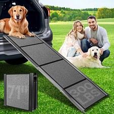 Dog Ramps for Large Pets, 71" Extra Long  20" Extra Wide Foldable Aluminum D...