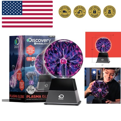Plasma Globe Lamp, Touch & Sound Sensitive Lightning, Interactive Electric Pl...