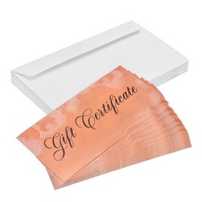 20Pcs 6.7 x 3.3"Blank Gift-Certificate for Business with Envelopes, Orange D