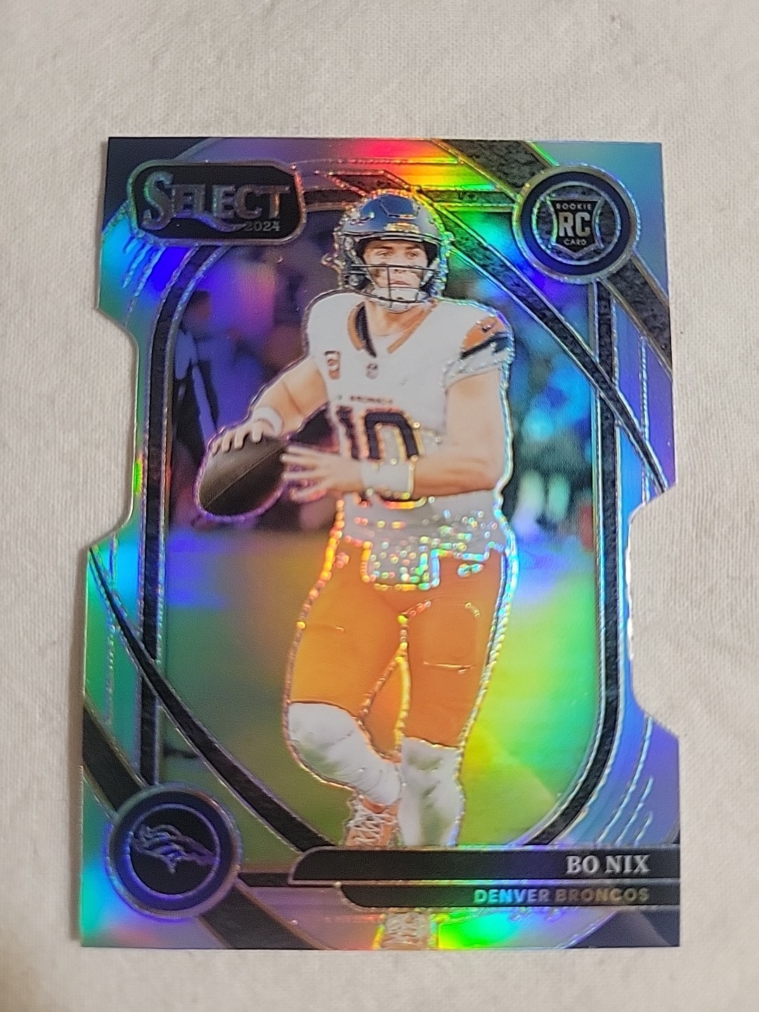 2024 Panini Select - Club Level Bo Nix #221 Silver Prizm Die-Cut (RC) NFL
