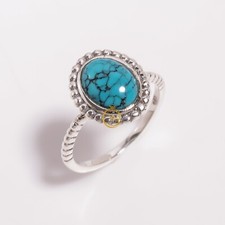 Turquoise Gemstone Ring 925 Sterling Silver Engagement Boho Rings Gift for Her