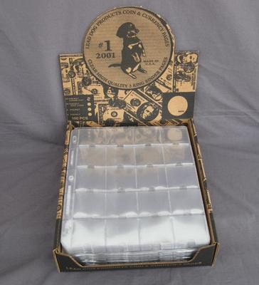 (50) 20 Pocket Binder Pages for 2 x 2 Coin Holder Flips Heavy Duty Vinyl