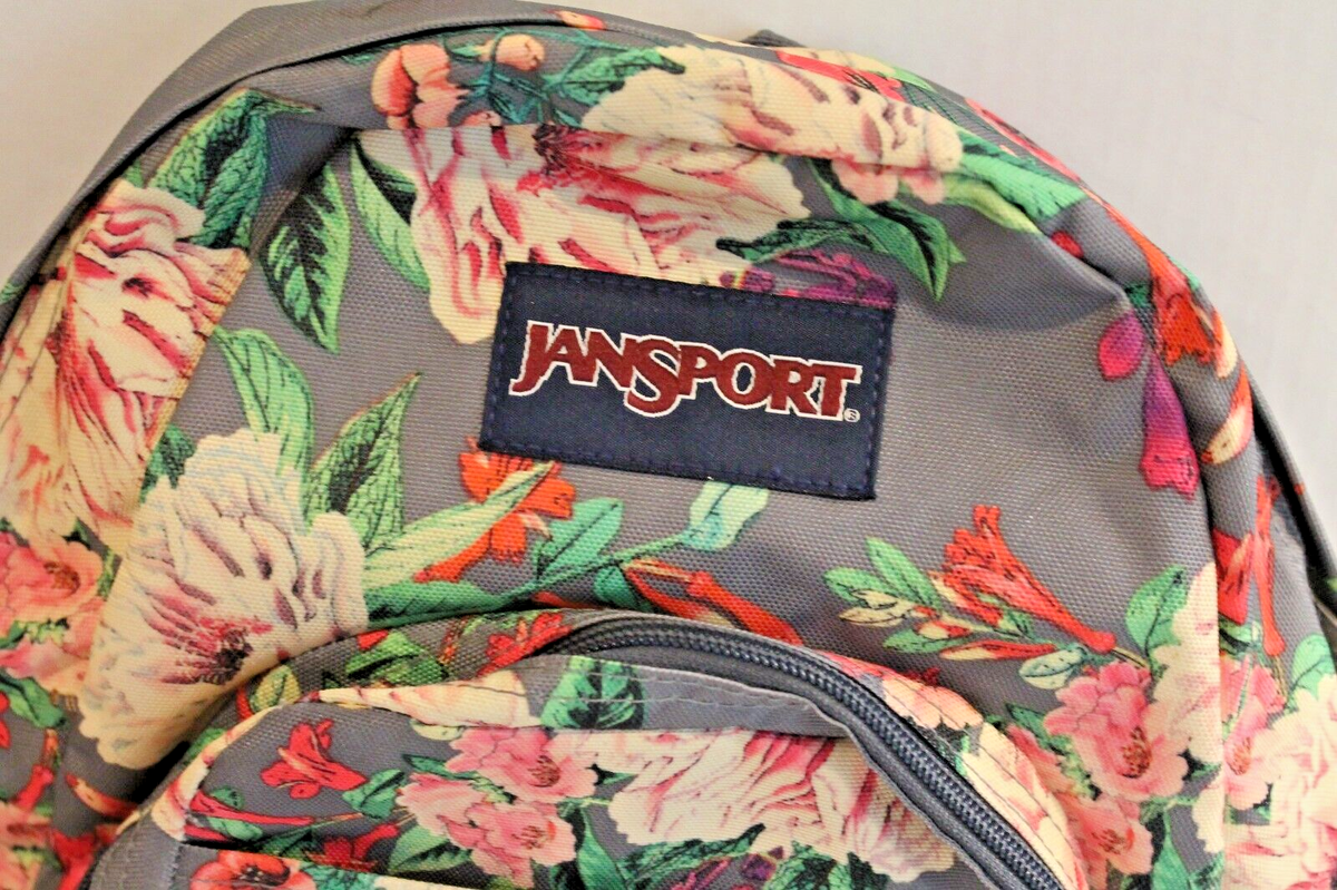 Jansport Gray & Pink Floral Mini Backpack Purse 11" Girl's or Women's Bag | eBay Jansport Gray & Pink Floral Mini Backpack Purse 11" Girl's or Women's Bag | eBay