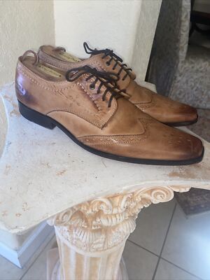 Melvin & Hamilton Smith Men Derby Wingtip Oxford Dress Shoes Burnished Eu42/US9