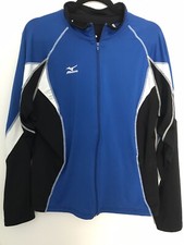 Mizuno Drylite Jacket Full Zip Xl Women Blue/black Poly Lycra