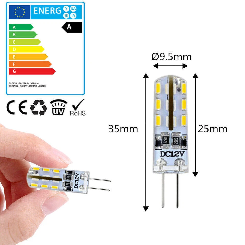 10x G4 LED 1,5W SMD lámpara bombilla base de lápiz bombilla DC12V blanco frío blanco cálido - Imagen 3 de 4