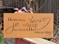 Edelrost Gartenschild Heimat Spruchschild Wandtafel Metallschild Gartendeko Rost