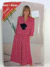 1986 See & Sew 5540 Vintage Sewing Patterns Women Top Skirt Size  B 14 16 18
