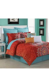 NIP Fiesta Cozumel Twin Reversible Comforter Bedskirt  Sham Set 3pc