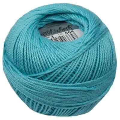 Lizbeth Egyptian Cotton Crochet Thread Size 3 Color 664 Medium Ocean Teal
