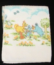 Vintage Toddle Time Big Bird Sesame Street Flannel Receiving Baby Blanket