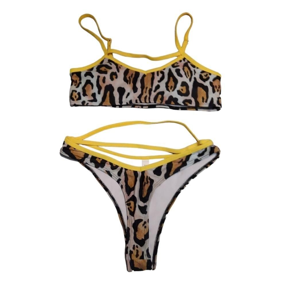 Leopard Print Bikini Set Size Medium - image 1