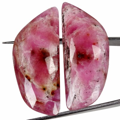 80.80 Ct Natural Untreated Ruby Pair Rose Checker Cut Loose Jewelry Gems 43x18mm