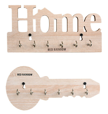 Wandschlüssel Home Design Deko 6 Haken Holz Schlüsselhalter von Red Rainbow