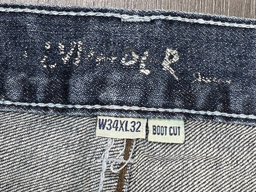 Flypaper Jeans Men’s W34 x L32 Blue Faded Boot Cut Distressed 5 Pocket Cross Poc - Picture 10 of 18