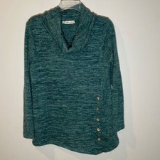 Womens Asymmetrical Cowl-neck Sweater Sz Medium