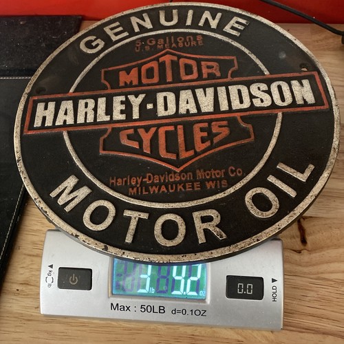 Harley Davidson Cast Iron Sign Plaque Motorcycle Garage Fatboy Collector 3 + LBS - Picture 12 of 12