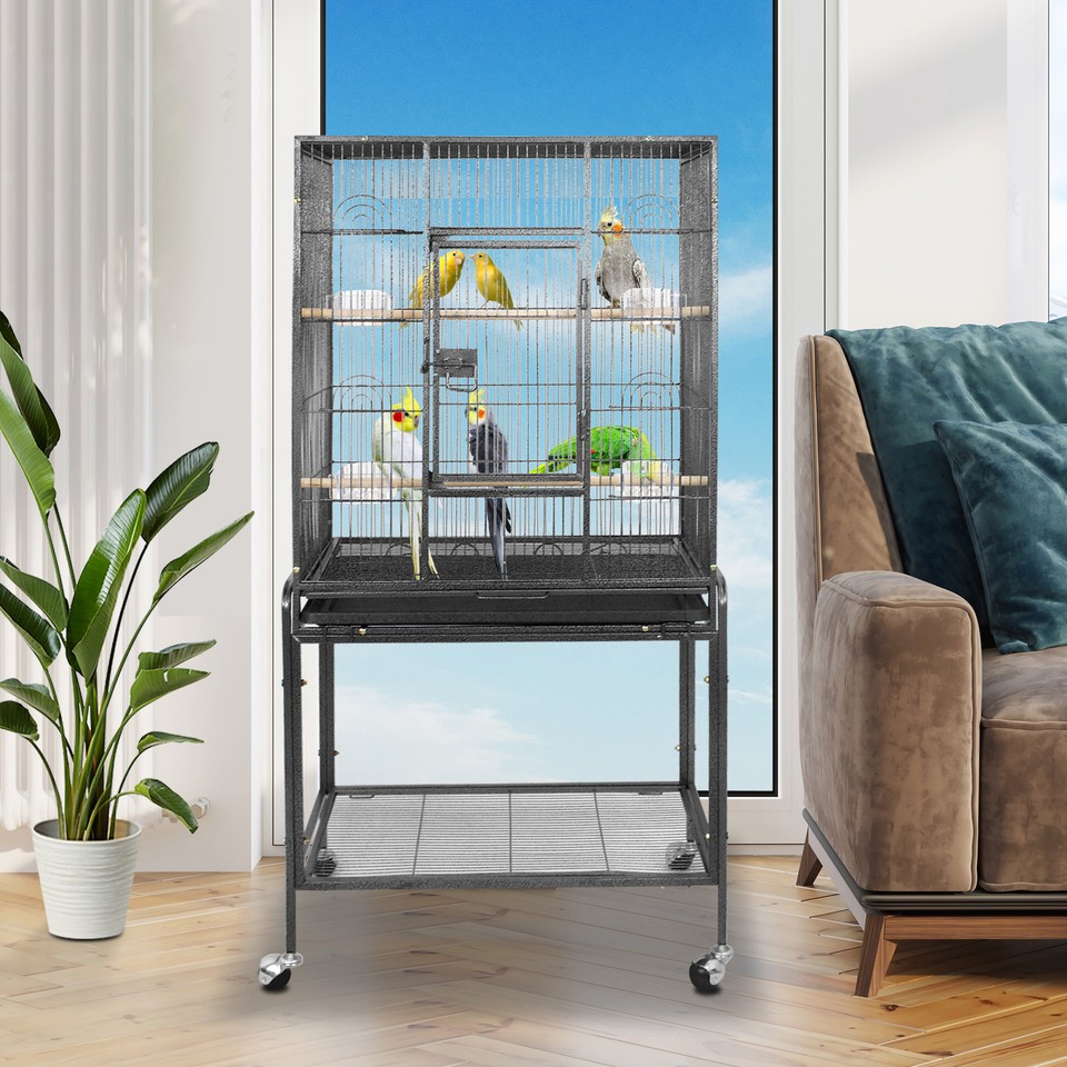 Curated visual reference: Curated Parrot Cage With Multiple Hiding Spots Gallery View