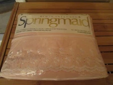 NEW VINTAGE SPRINGMAID TWIN SHEET SET LUCERNE LACE 2 1 FITTED, 1 FLAT 1 PILLOW