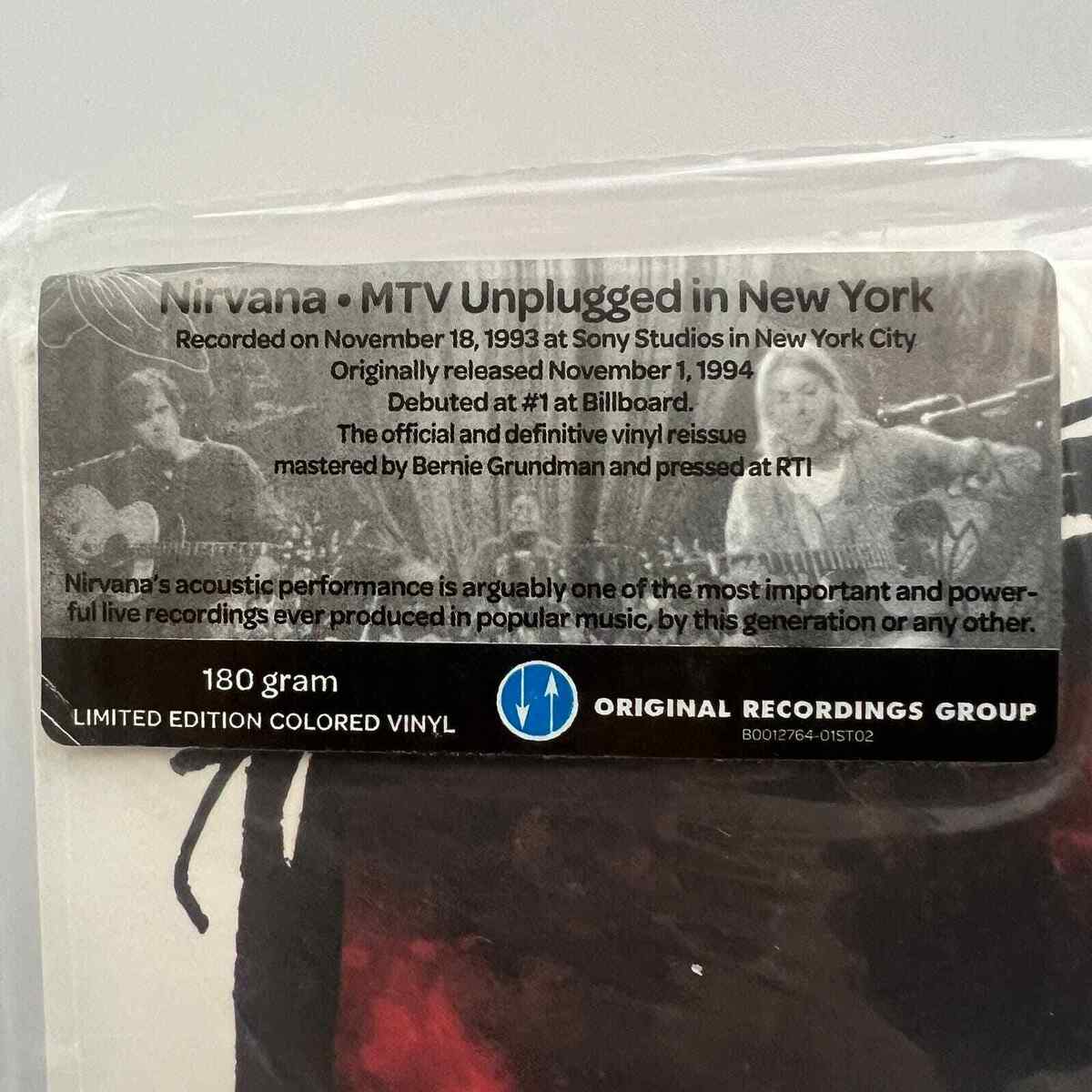 Nirvana - MTV Unplugged In New York Vinyl LP Red SEALED ORG Nirvana - MTV Unplugged In New York Vinyl LP Red SEALED ORG