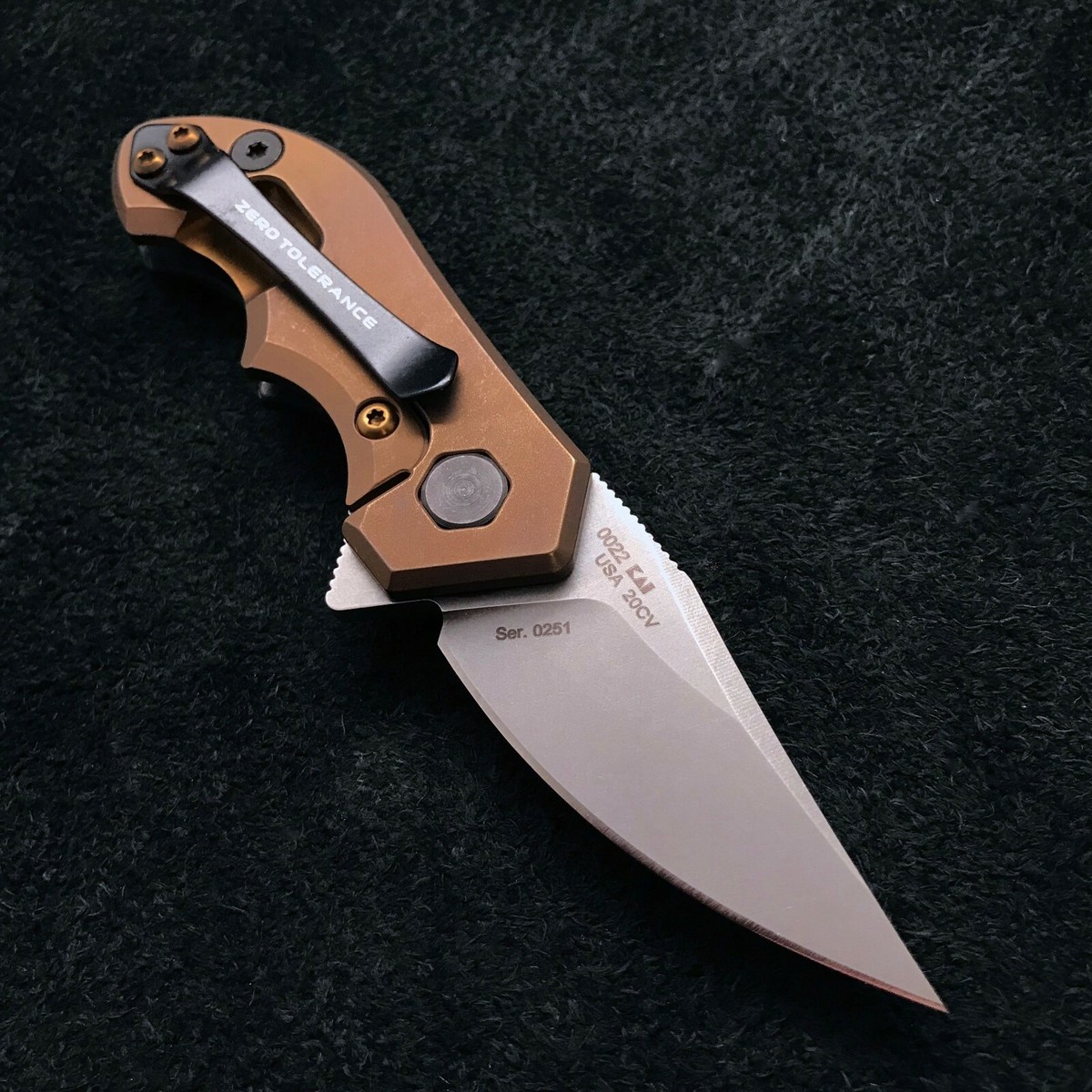 Zero Tolerance ZT 0022 Plain Edge Folder ZT0022 S45VN Steel Dirty