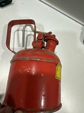 Vintage red metal Justrite Type 1 Safety Can 1 Quart gas, oil, etc  a