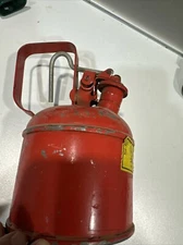 Vintage red metal Justrite Type 1 Safety Can 1 Quart gas, oil, etc…a