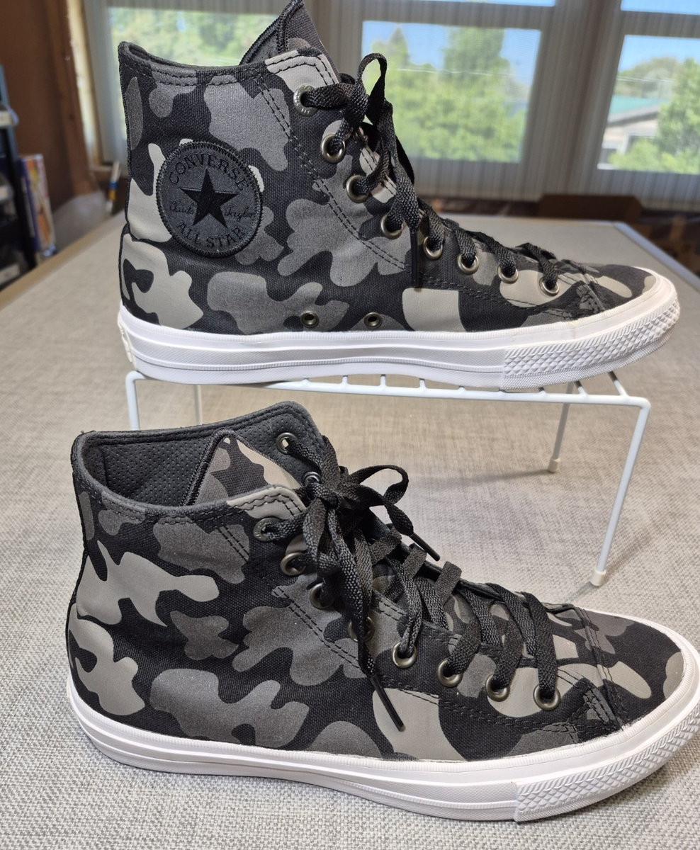 Converse CTAS HI Camo 151157C Black Grey White Men display picture 3