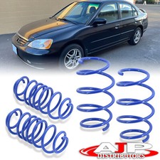 Blue Jdm Drop Suspension Lowering Springs Kit For 2001-2005 Honda Civic 2dr 4dr
