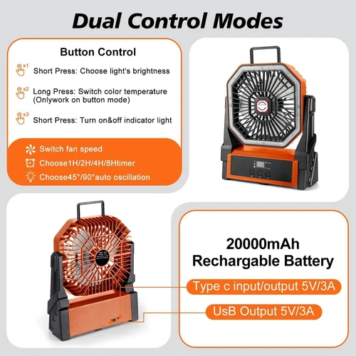 Aire acondicionado frio ventilador portatil recargable abanico de piso con luz - Picture 7 of 47