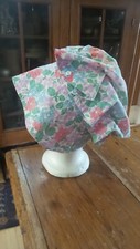 Antique BONNET Cotton, Orange, Blue, Purple Floral