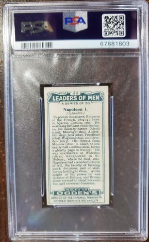1924 Ogden's Ltd - Leaders of Men #33 - Napoleon - PSA 2.5... - Picture 2 of 4