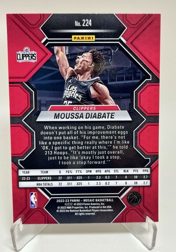 2022-23 Panini Mosaic - Moussa Diabate - ROOKIE - #224 - Bild 3 von 3