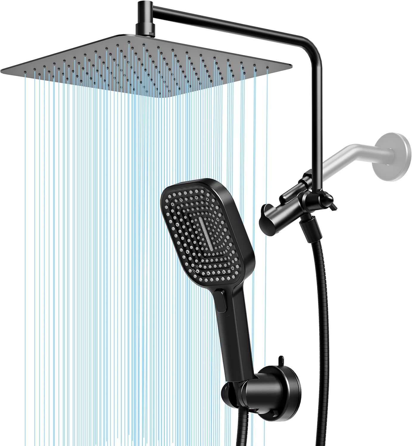 Rain Shower Heads with Handheld Spray Combo, 10 Inch High Pressure Rainfall Show