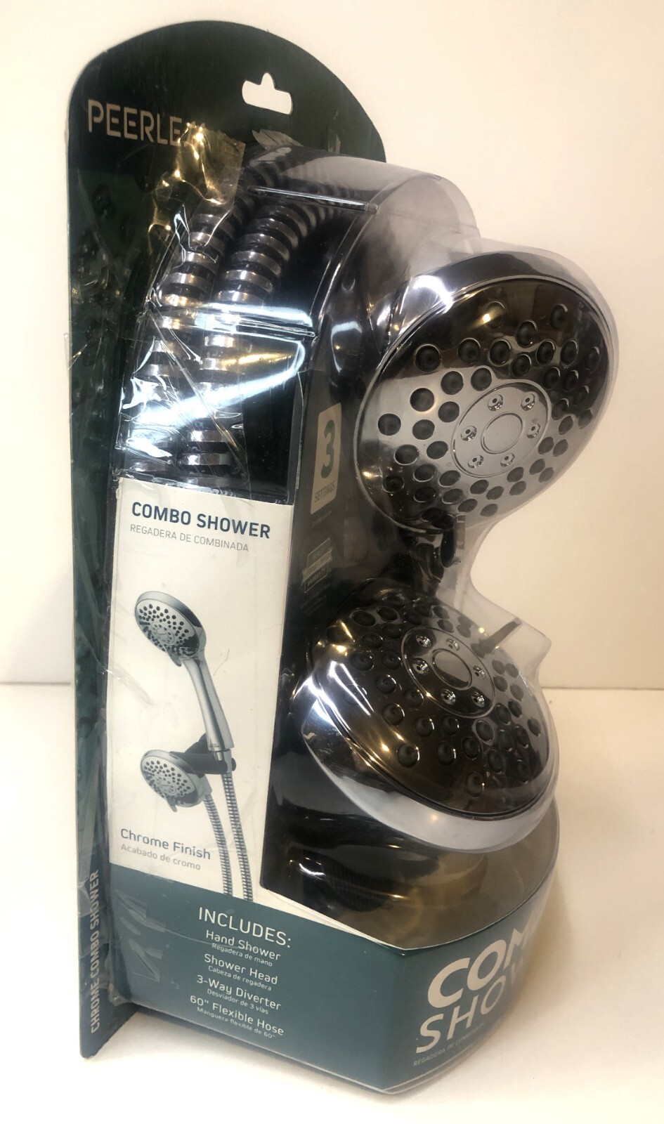 Peerless 3Spray Hand Shower/Shower Head Combo in Chrome Finish 76313C