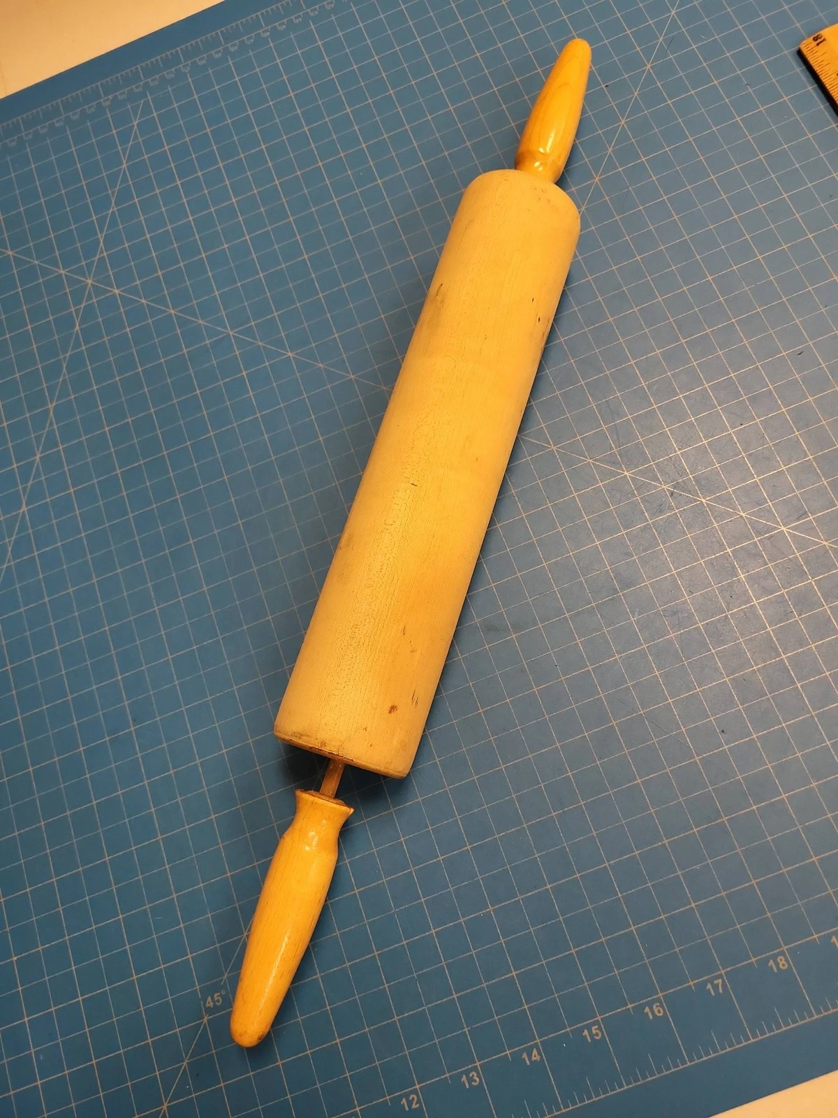 Vintage Foley Wooden Rolling Pin Ball Bearing Handles 19" Professional Baking To